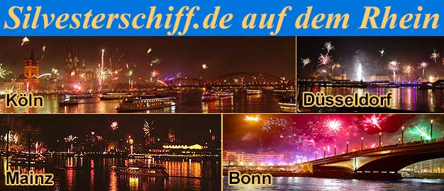 Silvesterfahrt.de Silvester auf dem Rhein bei Düsseldorf, Köln, Bonn, Rüdesheim, Bingen und Mainz